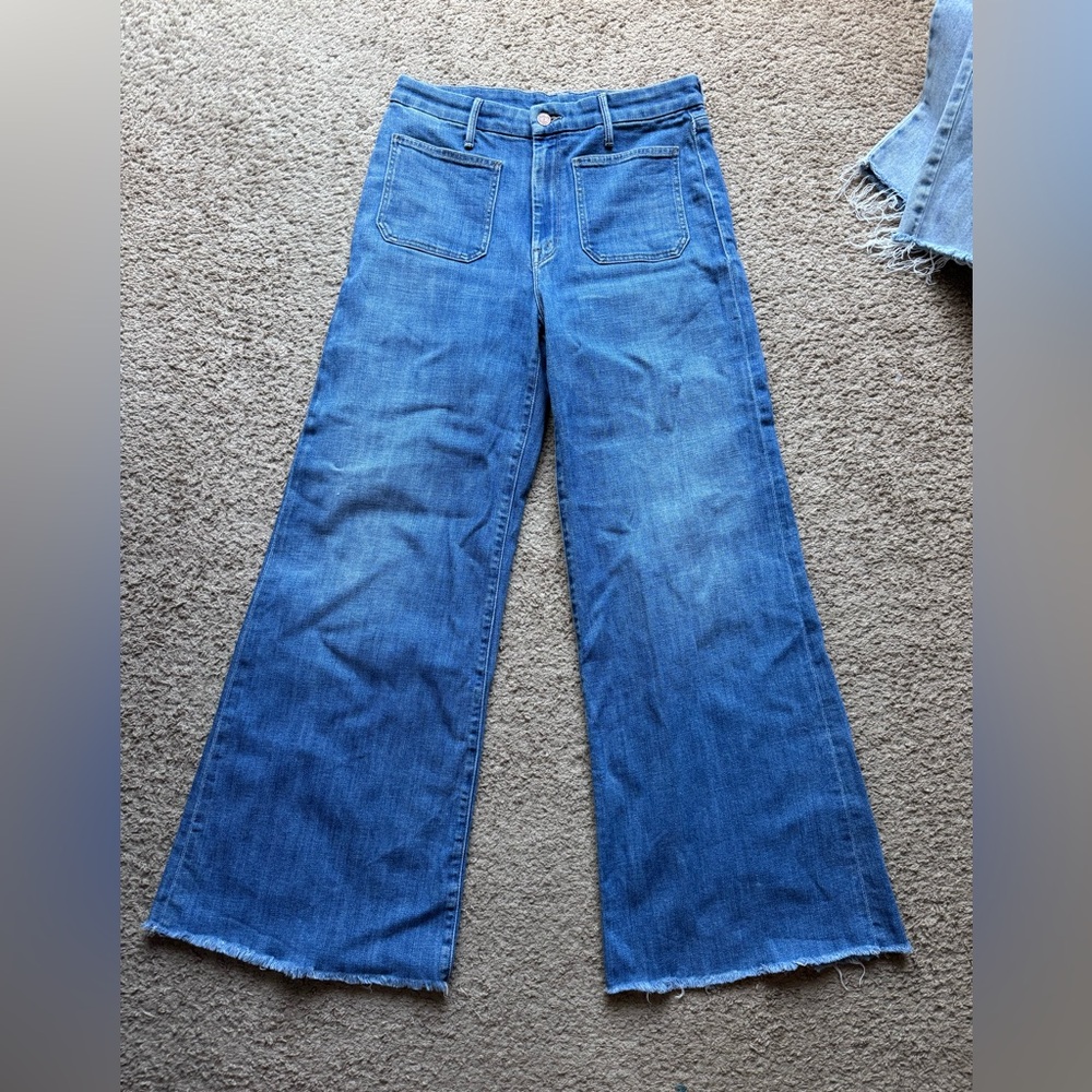 MOTHER Blue Wide Leg Flare Jeans